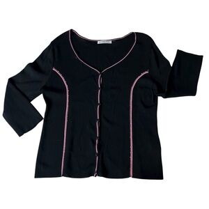 Hannah Jones New York Long Sleeve Prplum Top Large Casual Workwear Chic